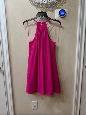 1.State Hot Pink Halter Summer Dress Open Keyhole Back Size Small